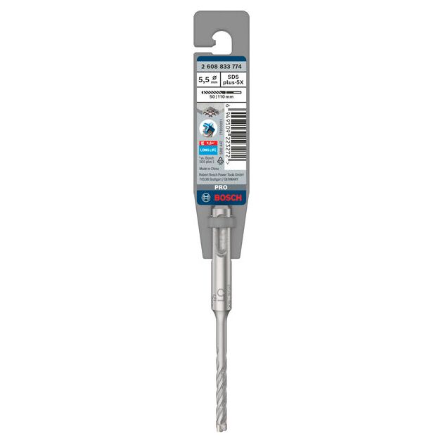 Ударне свердло PRO SDS plus-5X, 5,5 х 50 х 110 мм Bosch, фото , изображение 2 | SNABZHENIE.com.ua