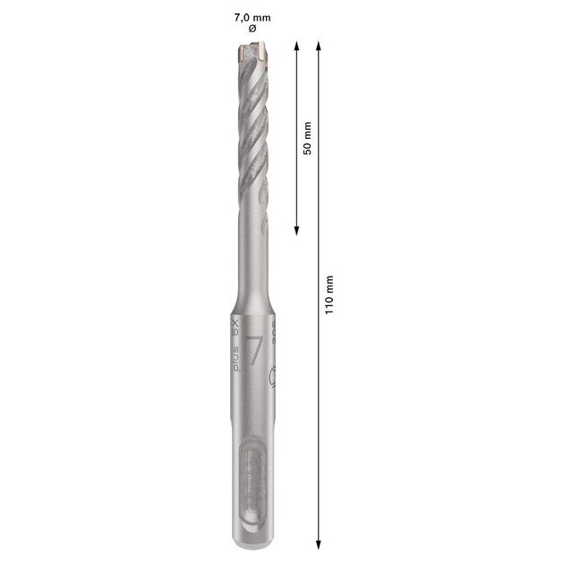 Ударне свердло PRO SDS plus-5X, 7 х 50 х 110 мм Bosch, фото , зображення 4 | SNABZHENIE.com.ua