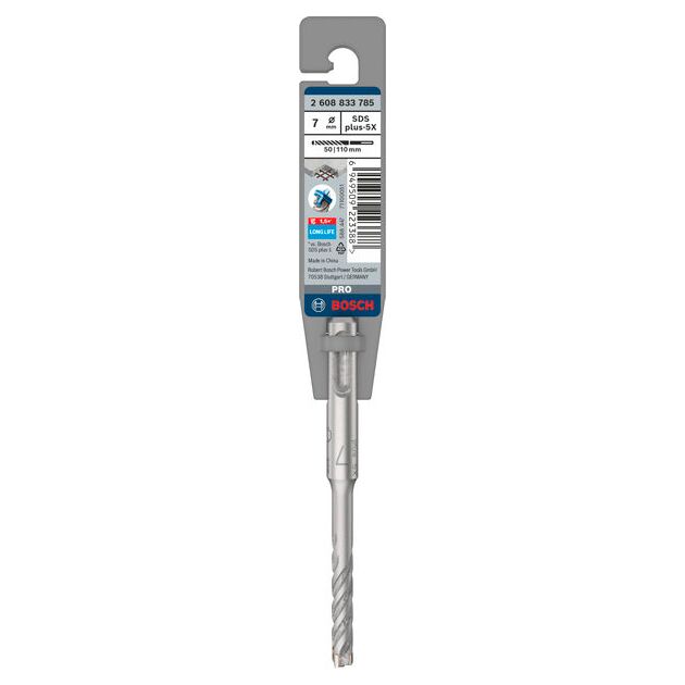 Ударне свердло PRO SDS plus-5X, 7 х 50 х 110 мм Bosch, фото , зображення 2 | SNABZHENIE.com.ua