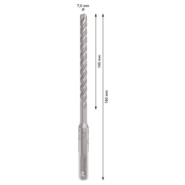 Ударне свердло PRO SDS plus-5X, 7 х 100 х 160 мм Bosch, фото , зображення 4 | SNABZHENIE.com.ua