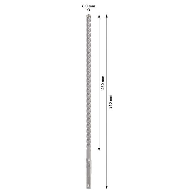 Ударне свердло PRO SDS plus-5X, 8 х 250 х 310 мм Bosch, фото , изображение 4 | SNABZHENIE.com.ua