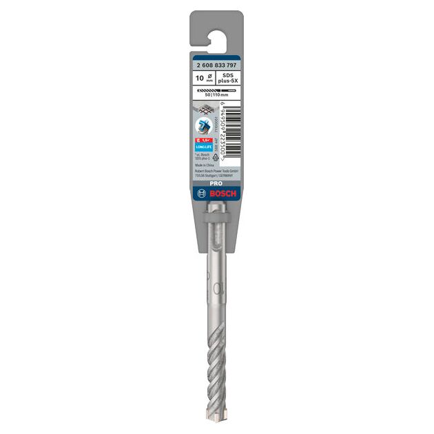 Ударне свердло PRO SDS plus-5X, 10 х 50 х 110 мм Bosch, фото , изображение 2 | SNABZHENIE.com.ua
