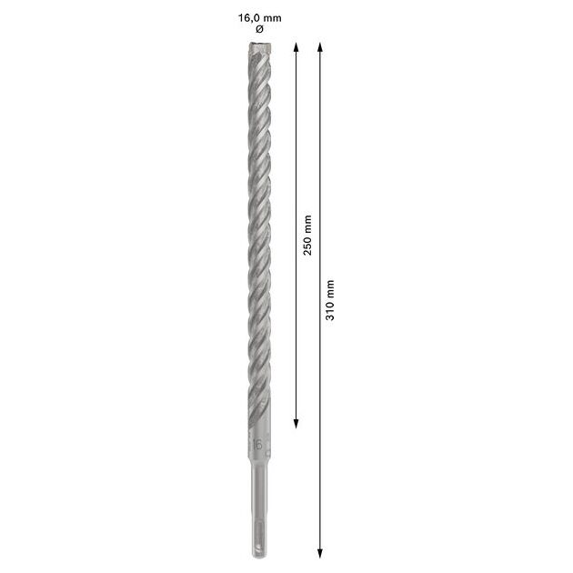 Ударне свердло PRO SDS plus-5X, 16 х 250 х 310 мм Bosch, фото , зображення 3 | SNABZHENIE.com.ua