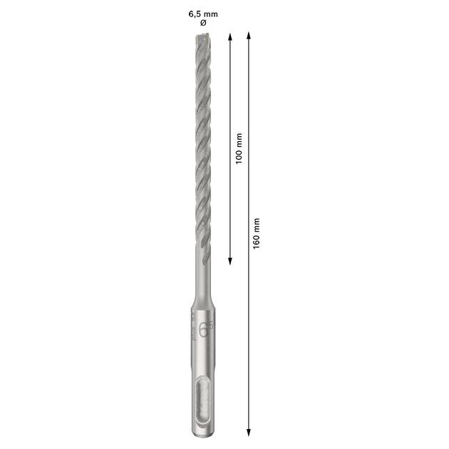 Ударне свердло PRO SDS plus-5X, 6,5 х 100 х 160 мм Bosch, фото , зображення 3 | SNABZHENIE.com.ua