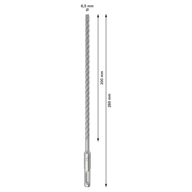 Ударне свердло PRO SDS plus-5X, 6,5 х 200 х 260 мм Bosch, фото , зображення 3 | SNABZHENIE.com.ua