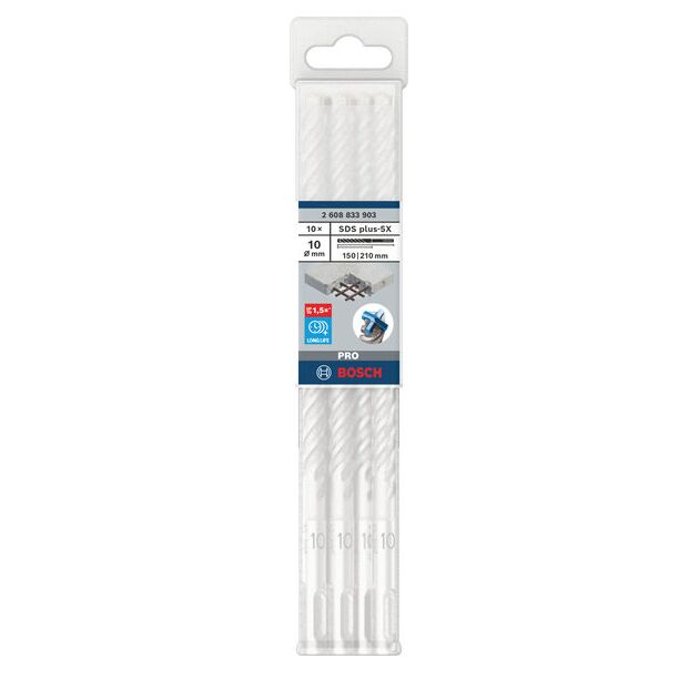 Ударне свердло PRO SDS plus-5X, 10 х 150 х 210 мм Bosch, фото , зображення 2 | SNABZHENIE.com.ua