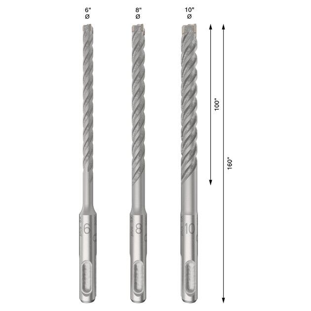 Набір ударних свердел PRO SDS plus-5X, 6/8/10 мм, 3 шт. Bosch, фото , изображение 4 | SNABZHENIE.com.ua