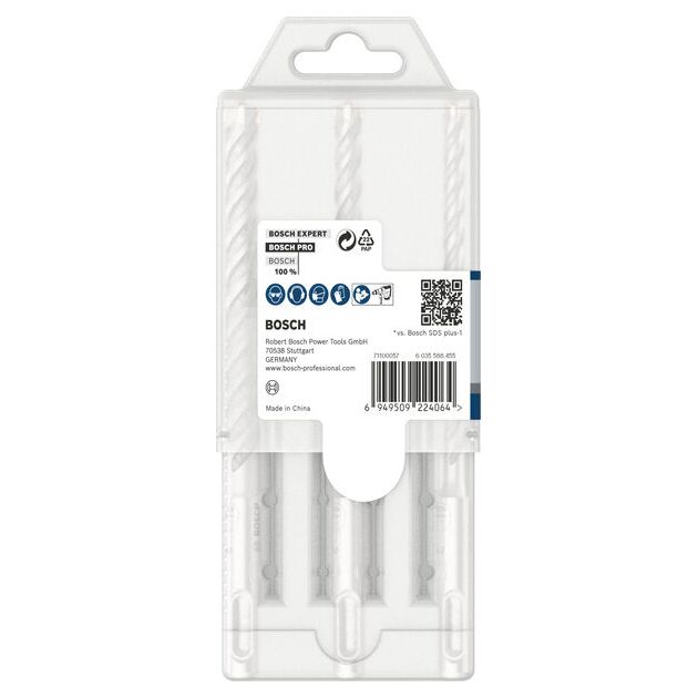 Набір ударних свердел PRO SDS plus-5X, 6/8/10 мм, 3 шт. Bosch, фото , изображение 3 | SNABZHENIE.com.ua