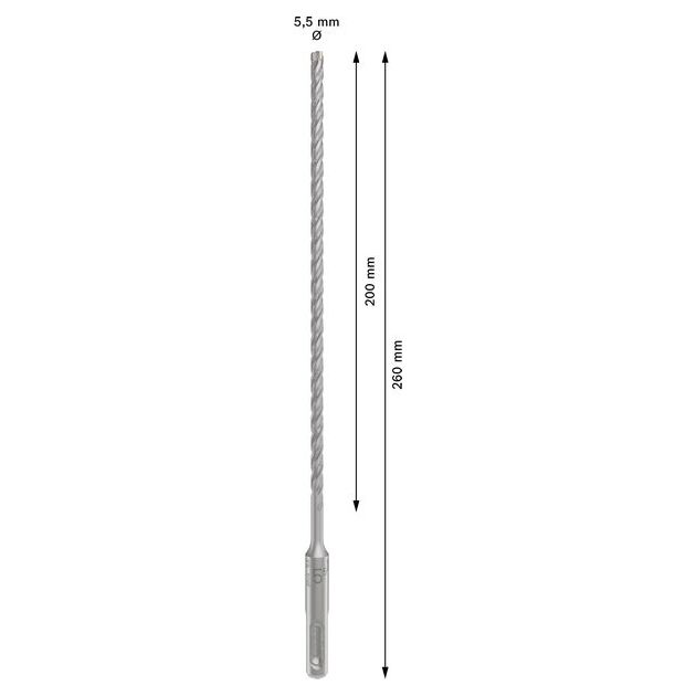 Ударне свердло PRO SDS plus-5X, 5,5 х 200 х 260 мм Bosch, фото , изображение 3 | SNABZHENIE.com.ua