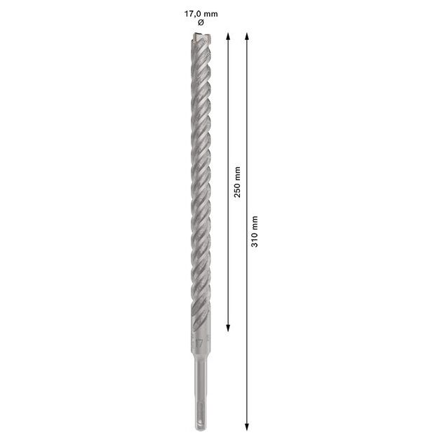 Ударне свердло PRO SDS plus-5X, 17 х 250 х 310 мм Bosch, фото , зображення 3 | SNABZHENIE.com.ua