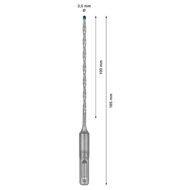Ударне свердло EXPERT SDS plus-7X, 3,5 x 100 x 165 мм Bosch, фото , изображение 3 | SNABZHENIE.com.ua