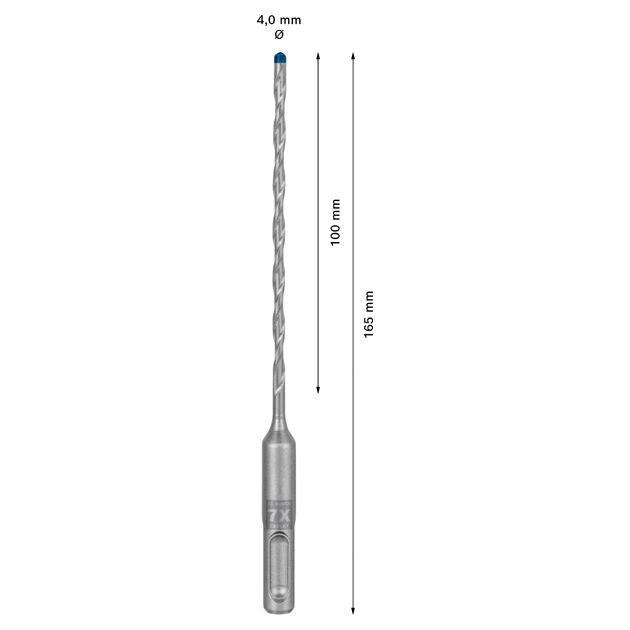 Ударне свердло EXPERT SDS plus-7X, 4 x 100 x 165 мм Bosch, фото , изображение 3 | SNABZHENIE.com.ua