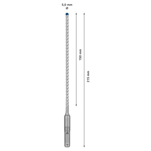 Ударне свердло EXPERT SDS plus-7X, 5 x 150 x 215 мм Bosch, фото , изображение 3 | SNABZHENIE.com.ua