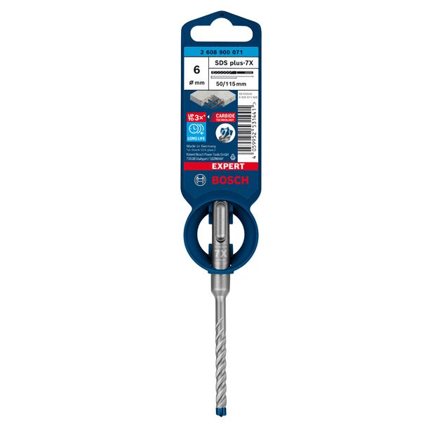 Ударне свердло EXPERT SDS plus-7X, 6 x 50 x 115 мм Bosch, фото , зображення 2 | SNABZHENIE.com.ua