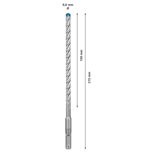 Ударне свердло EXPERT SDS plus-7X, 9 x 150 x 215 мм Bosch, фото , изображение 3 | SNABZHENIE.com.ua