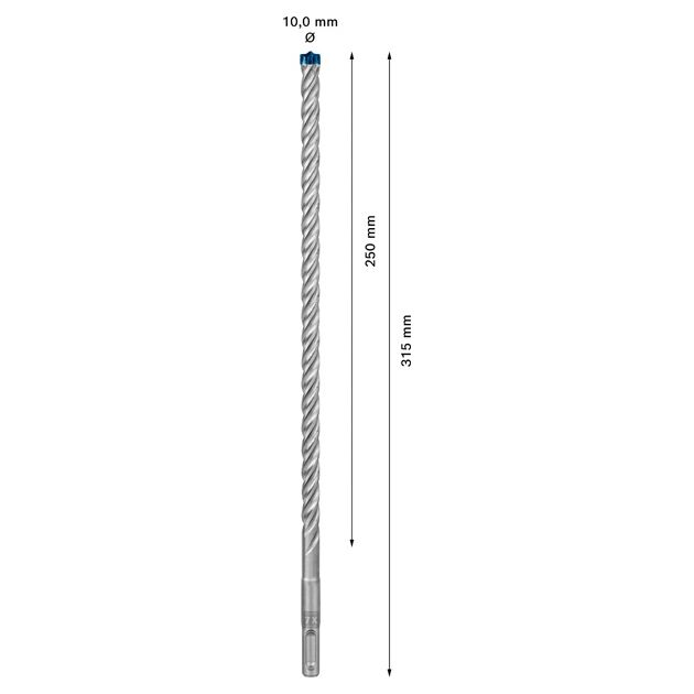Ударне свердло EXPERT SDS plus-7X, 10 x 250 x 315 мм Bosch, фото , зображення 3 | SNABZHENIE.com.ua