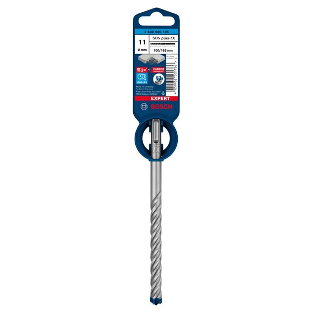 Ударне свердло EXPERT SDS plus-7X, 11 x 100 x 165 мм Bosch, фото , зображення 2 | SNABZHENIE.com.ua