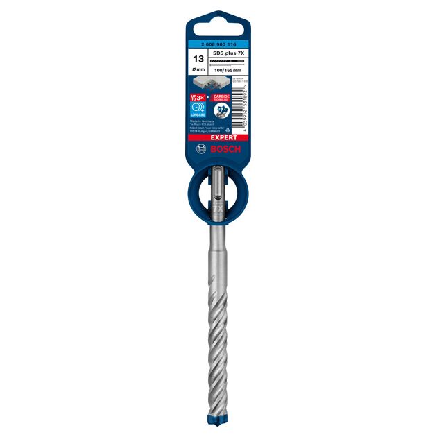 Ударне свердло EXPERT SDS plus-7X, 13 x 100 x 165 мм Bosch, фото , изображение 2 | SNABZHENIE.com.ua