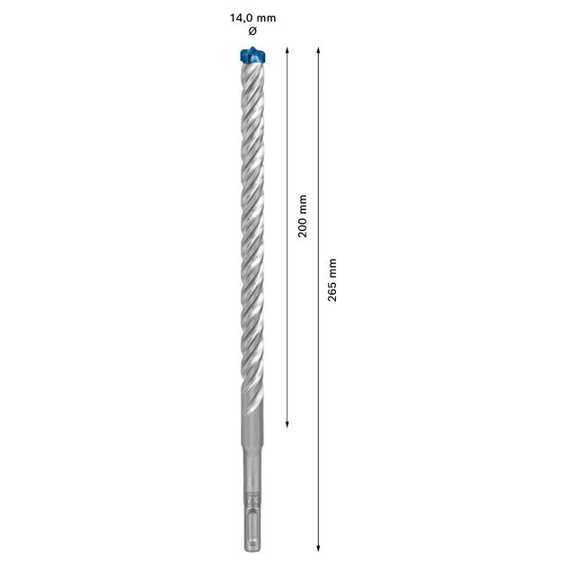 Ударне свердло EXPERT SDS plus-7X, 14 x 200 x 265 мм Bosch, фото , зображення 3 | SNABZHENIE.com.ua