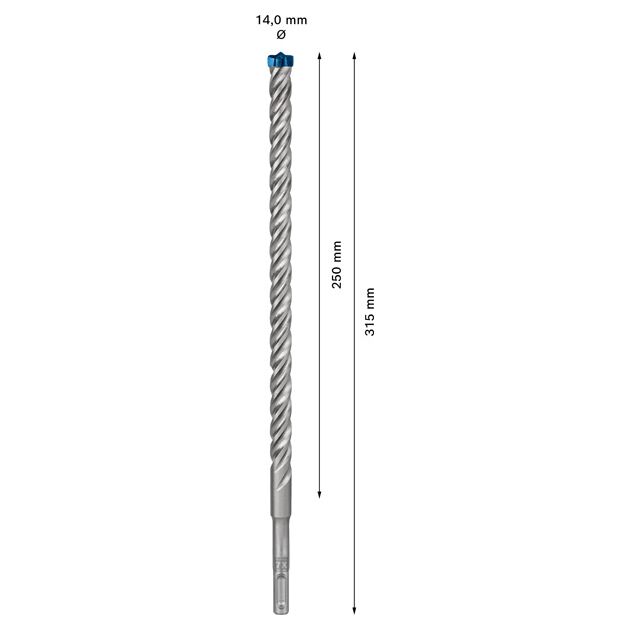 Ударне свердло EXPERT SDS plus-7X, 14 x 250 x 315 мм Bosch, фото , изображение 3 | SNABZHENIE.com.ua