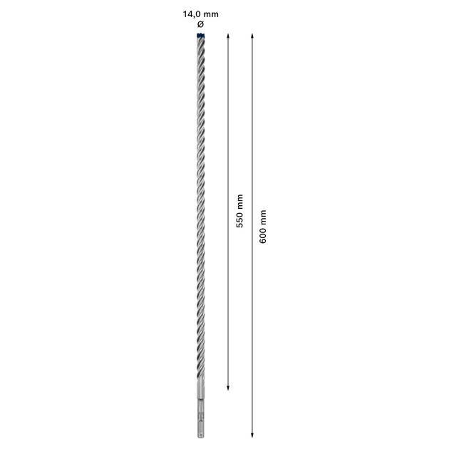 Ударне свердло EXPERT SDS plus-7X, 14 x 550 x 600 мм Bosch, фото , изображение 3 | SNABZHENIE.com.ua