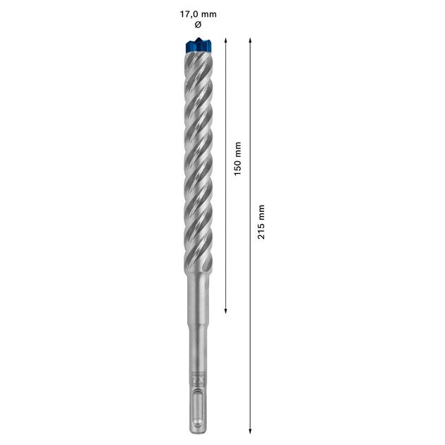 Ударне свердло EXPERT SDS plus-7X, 17 x 150 x 215 мм Bosch, фото , изображение 3 | SNABZHENIE.com.ua