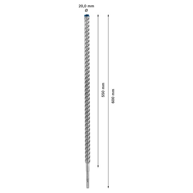 Ударне свердло EXPERT SDS plus-7X, 20 x 550 x 600 мм Bosch, фото , зображення 3 | SNABZHENIE.com.ua