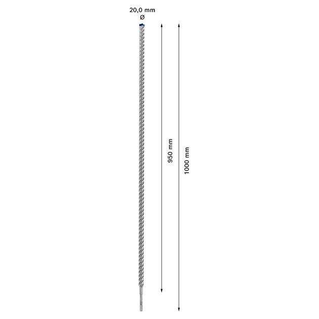 Ударне свердло EXPERT SDS plus-7X, 20 x 950 x 1000 мм Bosch, фото , зображення 3 | SNABZHENIE.com.ua