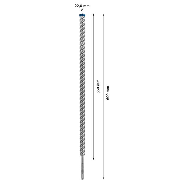 Ударне свердло EXPERT SDS plus-7X, 22 x 550 x 600 мм Bosch, фото , изображение 3 | SNABZHENIE.com.ua