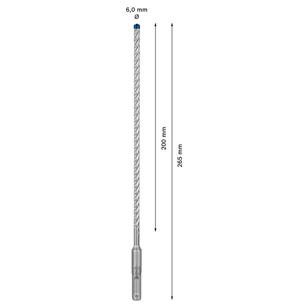 Ударне свердло EXPERT SDS plus-7X, 6 x 200 x 265 мм, 10 шт. Bosch, фото , зображення 3 | SNABZHENIE.com.ua