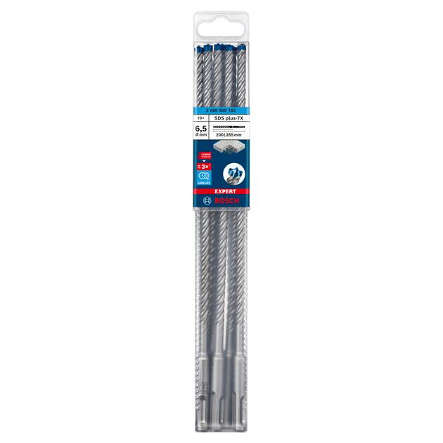 Ударне свердло EXPERT SDS plus-7X, 6,5 x 200 x 265 мм, 10 шт. Bosch, фото , зображення 2 | SNABZHENIE.com.ua
