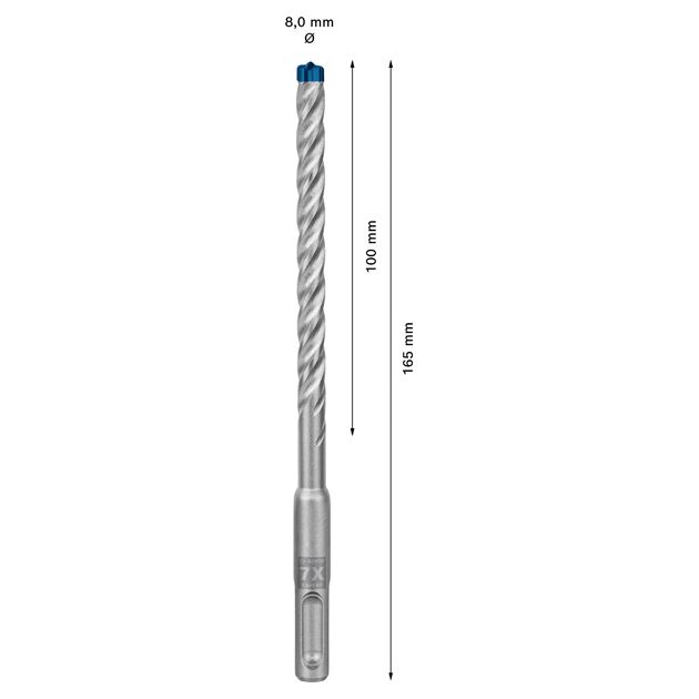 Ударне свердло EXPERT SDS plus-7X, 8 x 100 x 165 мм, 10 шт. Bosch, фото , изображение 3 | SNABZHENIE.com.ua