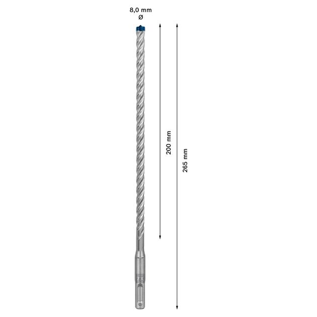 Ударне свердло EXPERT SDS plus-7X, 8 x 200 x 265 мм, 30 шт. Bosch, фото , зображення 3 | SNABZHENIE.com.ua