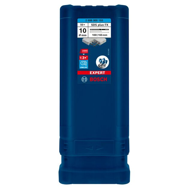 Ударне свердло EXPERT SDS plus-7X, 10 x 100 x 165 мм, 50 шт. Bosch, фото , изображение 2 | SNABZHENIE.com.ua