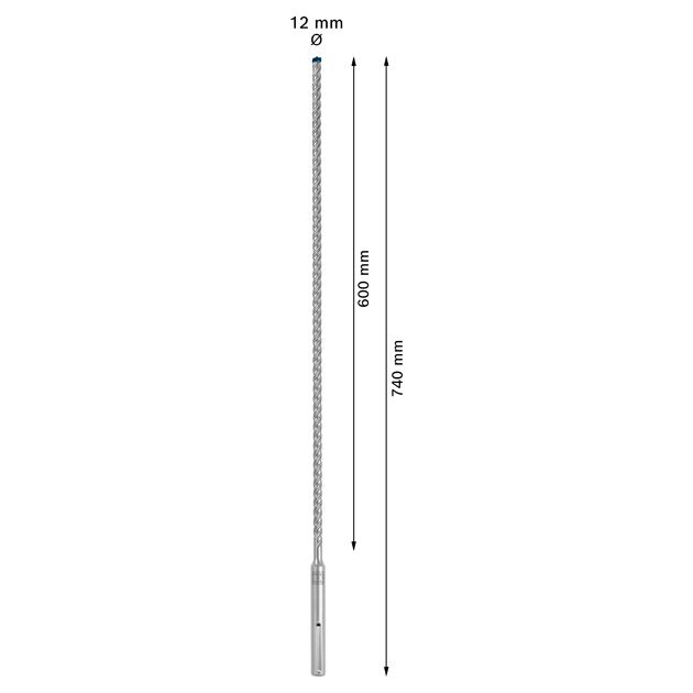 Ударне свердло EXPERT SDS max-8X, 12 x 600 x 740 мм Bosch, фото , изображение 4 | SNABZHENIE.com.ua