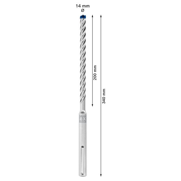 Ударне свердло EXPERT SDS max-8X, 14 x 200 x 340 мм Bosch, фото , изображение 4 | SNABZHENIE.com.ua