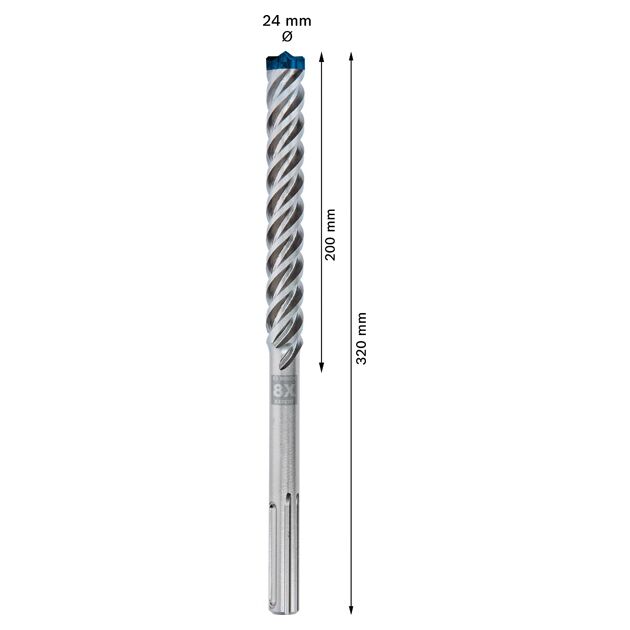Ударне свердло EXPERT SDS max-8X, 24 x 200 x 320 мм Bosch, фото , изображение 4 | SNABZHENIE.com.ua