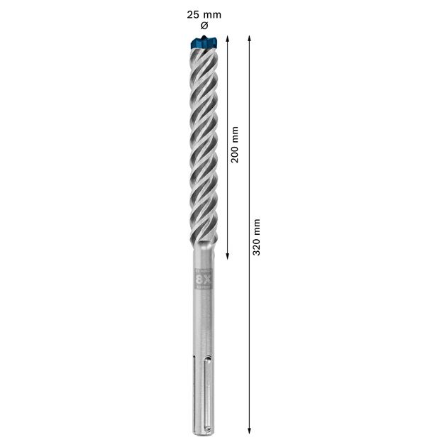 Ударне свердло EXPERT SDS max-8X, 25 x 200 x 320 мм Bosch, фото , зображення 4 | SNABZHENIE.com.ua