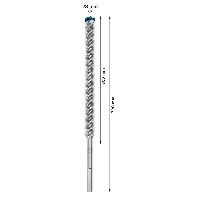 Ударне свердло EXPERT SDS max-8X, 28 x 600 x 720 мм Bosch, фото , изображение 4 | SNABZHENIE.com.ua