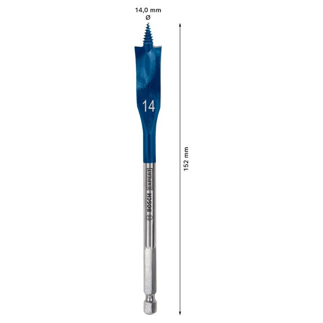 Перове свердло EXPERT Self Cut Speed Spade, 14 x 152 мм Bosch, фото , зображення 4 | SNABZHENIE.com.ua