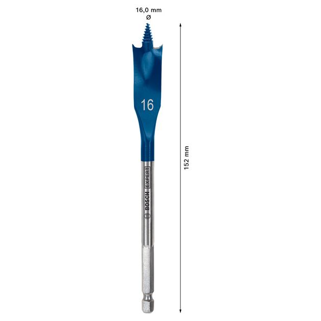 Перове свердло EXPERT Self Cut Speed Spade, 16 x 152 мм Bosch, фото , зображення 4 | SNABZHENIE.com.ua