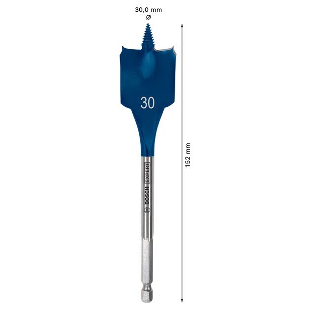 Перове свердло EXPERT Self Cut Speed Spade, 30 x 152 мм Bosch, фото , изображение 4 | SNABZHENIE.com.ua