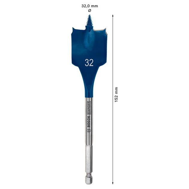 Перове свердло EXPERT Self Cut Speed Spade, 32 x 152 мм Bosch, фото , зображення 4 | SNABZHENIE.com.ua