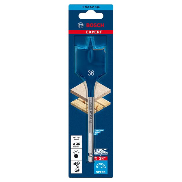 Перове свердло EXPERT Self Cut Speed, 36 х 152 мм Bosch, фото , изображение 2 | SNABZHENIE.com.ua
