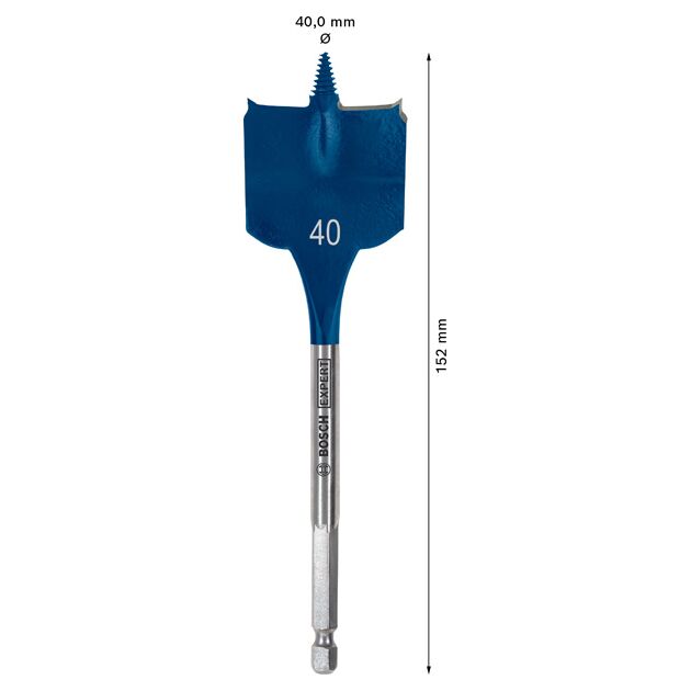 Перове свердло EXPERT Self Cut Speed Spade, 40 x 152 мм Bosch, фото , зображення 4 | SNABZHENIE.com.ua