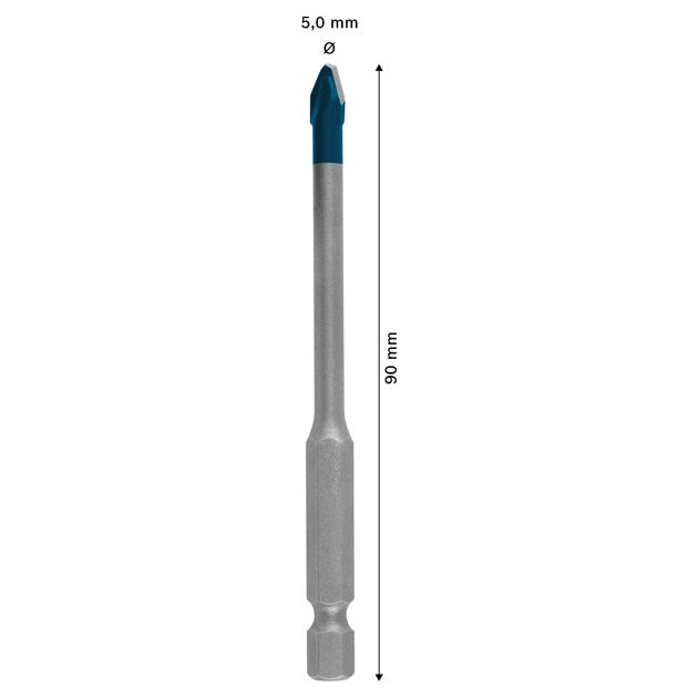 Свердло EXPERT HEX-9 HardCeramic, 5 x 90 мм Bosch, фото , зображення 4 | SNABZHENIE.com.ua