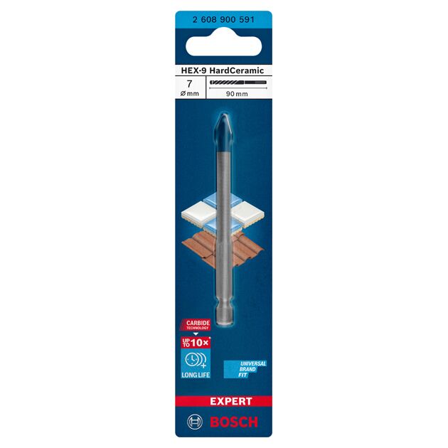 Свердло EXPERT HEX-9 HardCeramic, 7 x 90 мм Bosch, фото , изображение 2 | SNABZHENIE.com.ua