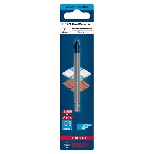 Свердло EXPERT HEX-9 HardCeramic, 8 x 90 мм Bosch, фото , изображение 2 | SNABZHENIE.com.ua