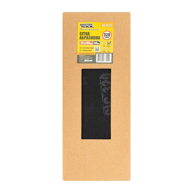 Сетка абразивная MASTERTOOL 320, 107х280 мм, 08-0232, фото , изображение 3 | SNABZHENIE.com.ua