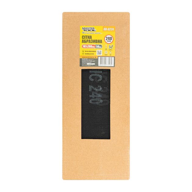 Сетка абразивная MASTERTOOL 240 грит 107х280 мм 08-0224, фото , изображение 3 | SNABZHENIE.com.ua